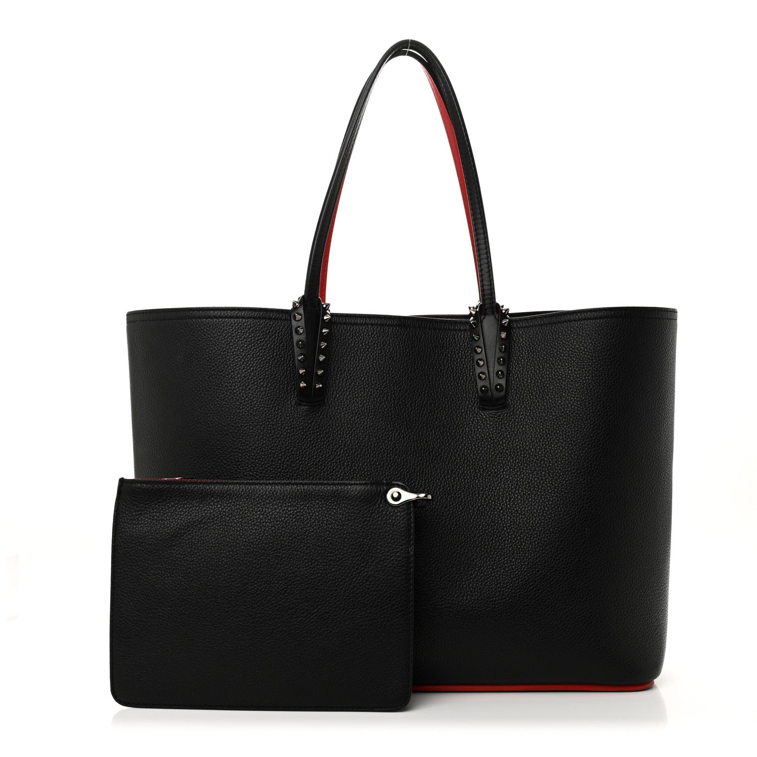 Christian Louboutin Calfskin Empire Spikes Large East West Cabata Tote Black 3 of 11