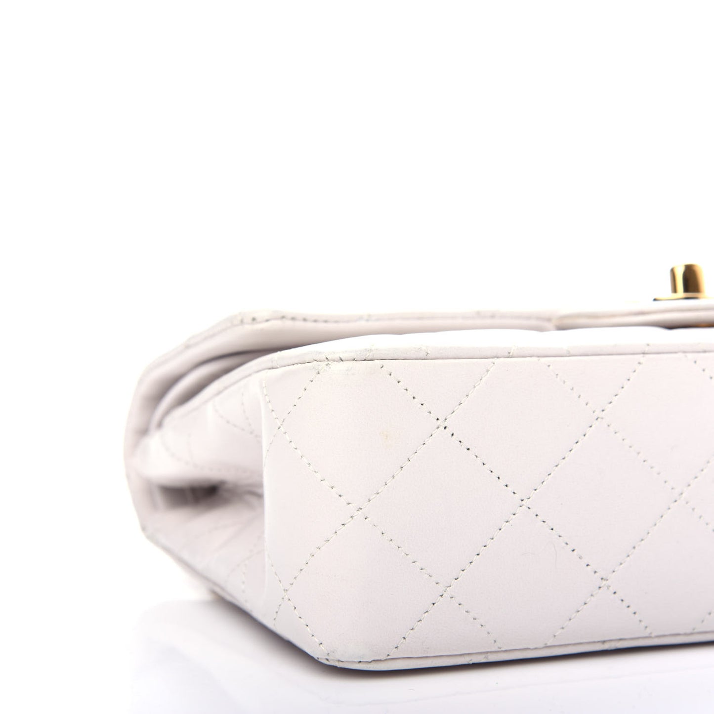 Lambskin Quilted Small Double Flap White