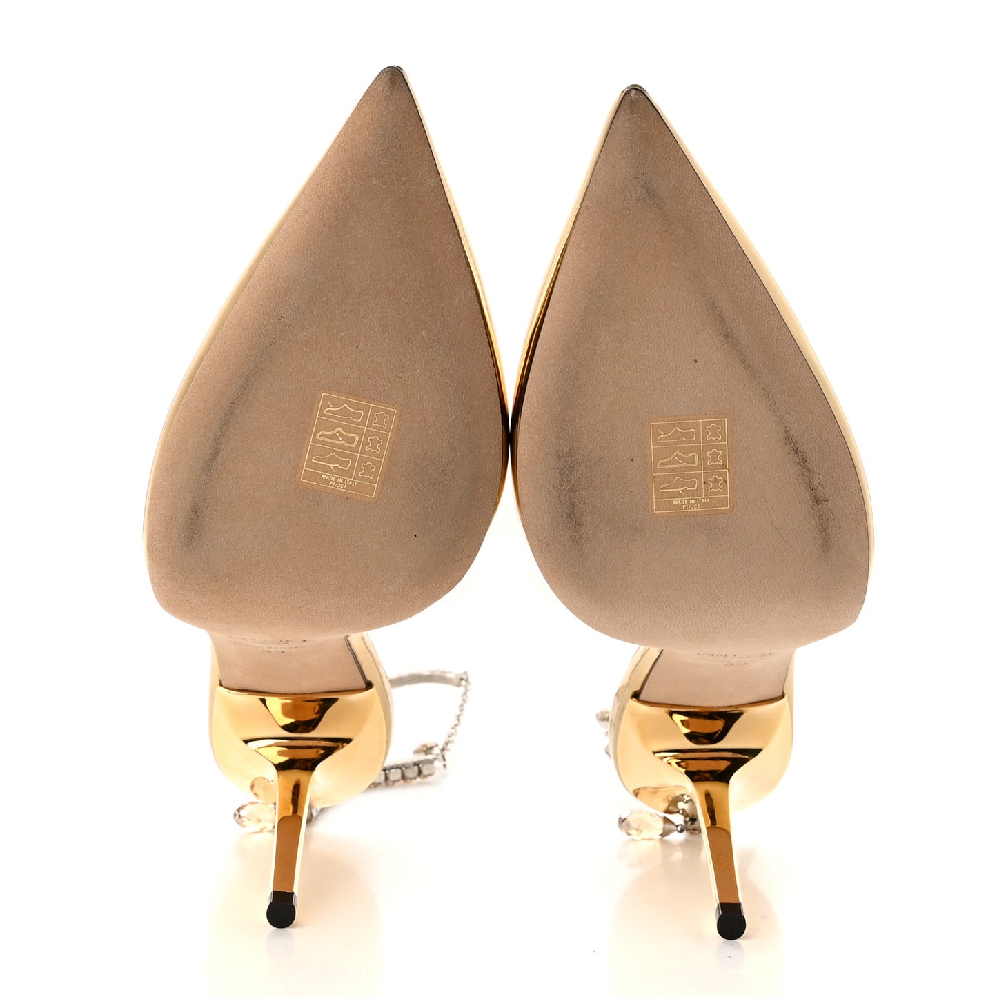 Satin Crystal Saeda 100 Pumps 39 Gold