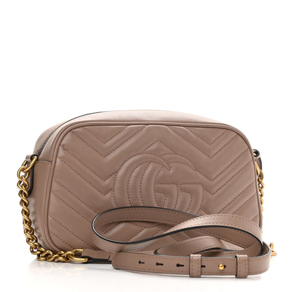 Gucci Calfskin Matelasse Small GG Marmont Chain Shoulder Bag Porcelain Rose 3 of 10