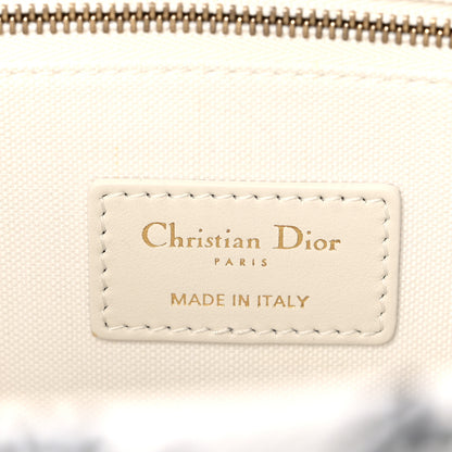 Christian Dior Calfskin Canvas Embroidered Small Dioramour Je Vous Adore Book Tote With Strap White Black Red 5 of 9