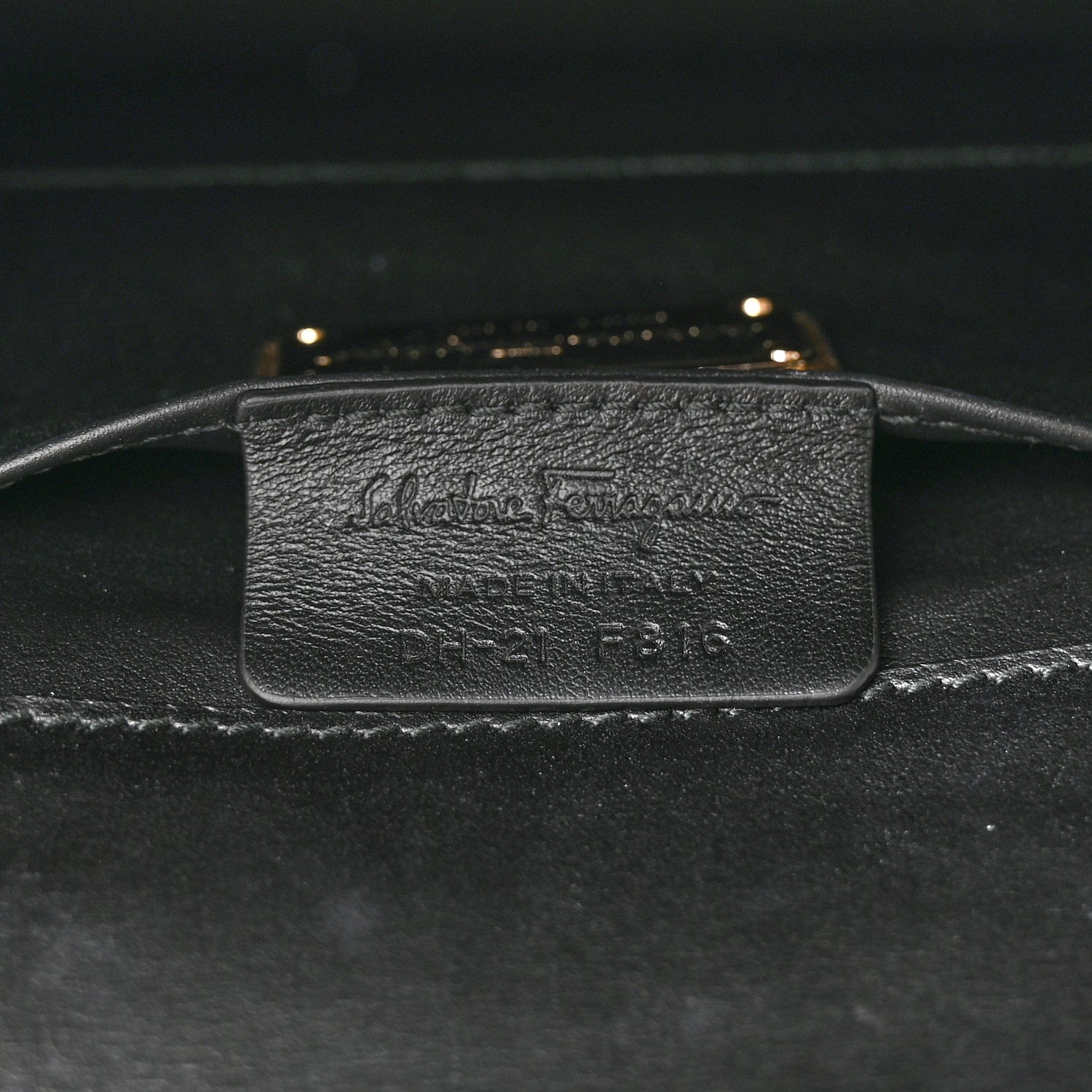 Salvatore Ferragamo Metallic Hammered Calfskin Thalia Clutch With Chain Gold 7 of 14