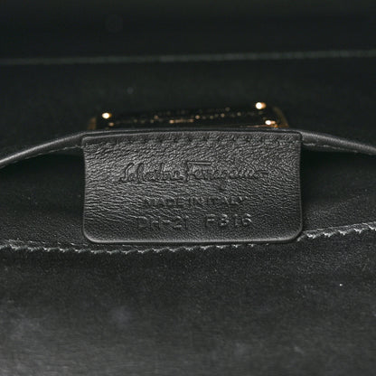 Salvatore Ferragamo Metallic Hammered Calfskin Thalia Clutch With Chain Gold 7 of 14