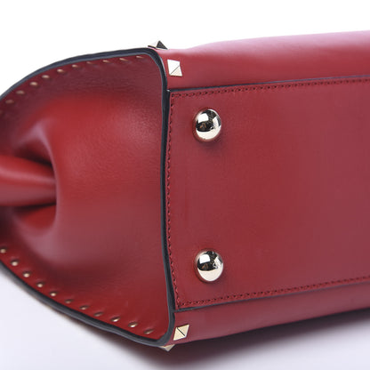 Valentino Garavani Vitello Rockstud Dome Shopper Rosso Valentino 8 of 12