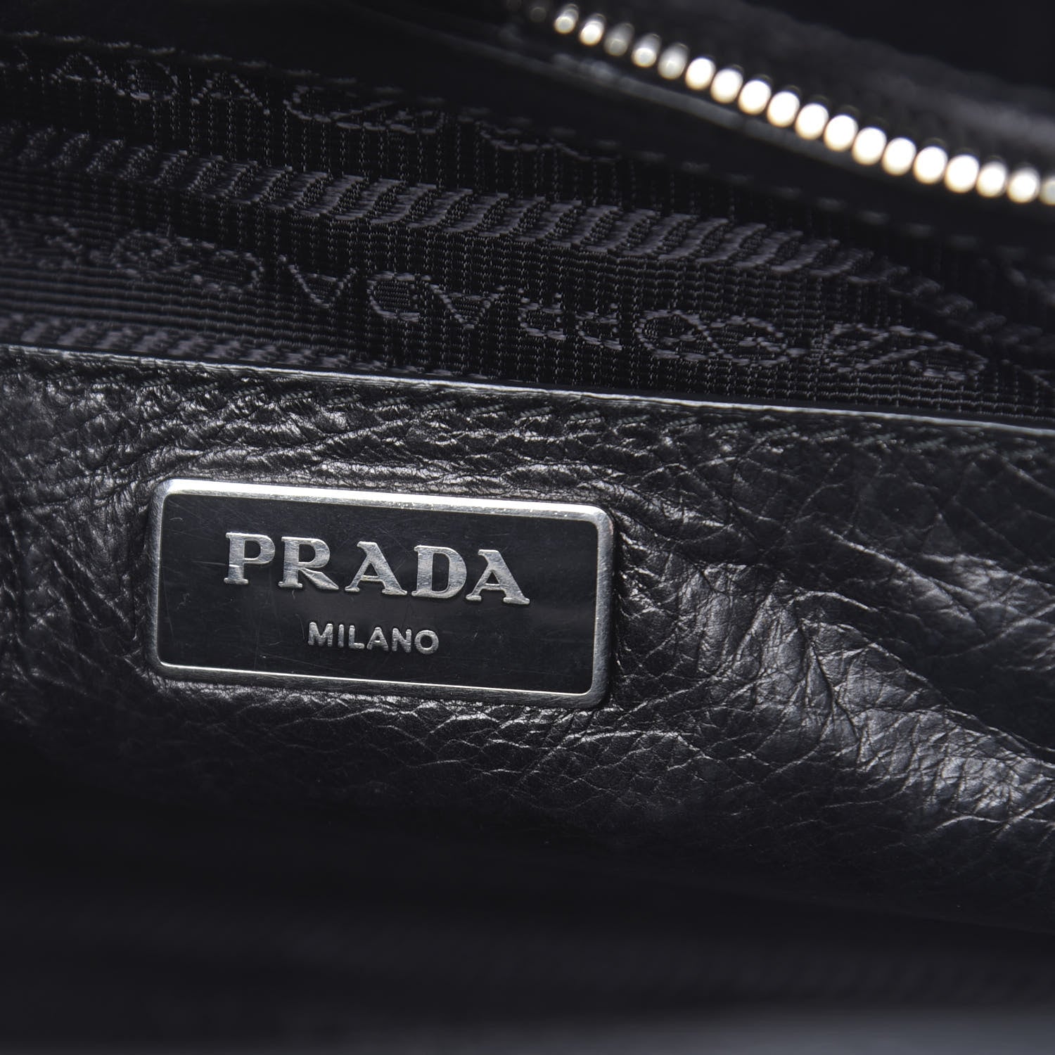 Prada Glace Calf Small Twin Pocket Tote Black 6 of 10