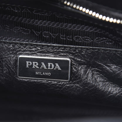 Prada Glace Calf Small Twin Pocket Tote Black 6 of 10