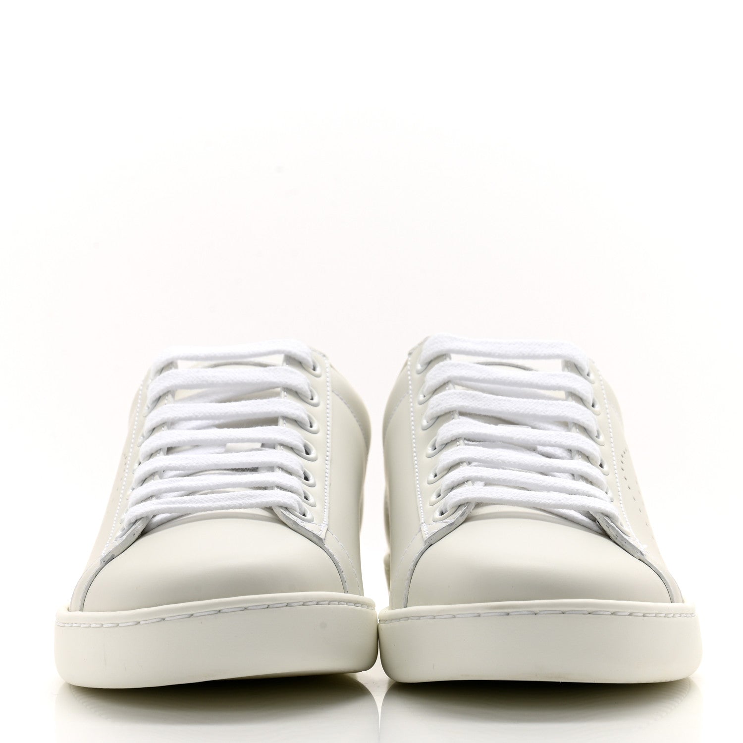 Gucci Calfskin Interlocking G Perforated Womens Ace Sneakers 35 White Grey Sky 2 of 10