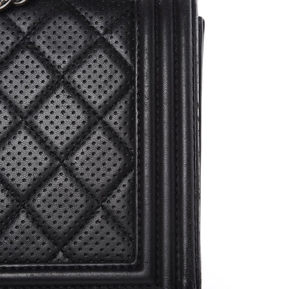 Chanel Perforated Lambskin Quilted New Medium Boy Flap Black 14 of 24