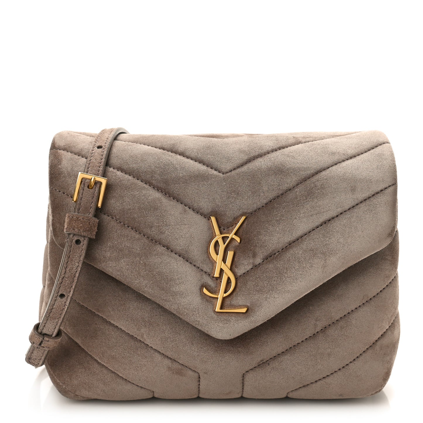 Suede Toy Loulou Shoulder Bag Taupe