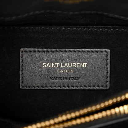 Saint Laurent Snake Embossed Lame Y Quilted Small Loulou Monogram Chain Satchel Oro 6 of 10