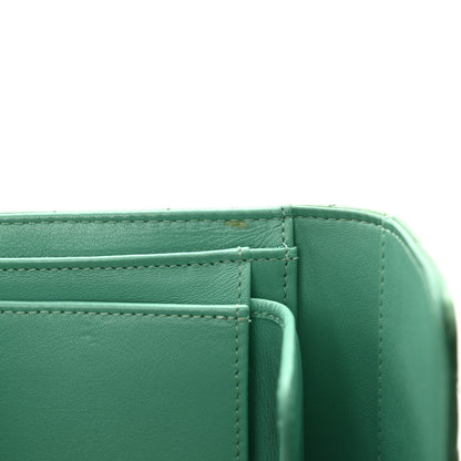 Chanel Patent Quilted Large Flap Wallet Green 11 of 11