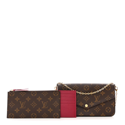 Louis Vuitton Monogram Pochette Felicie Chain Wallet Fuchsia 1 of 14