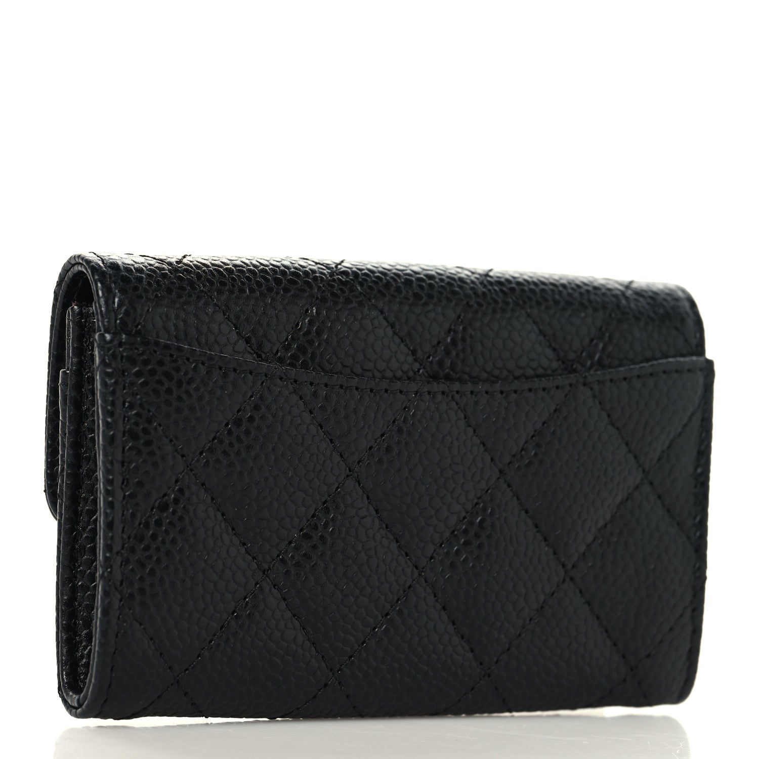 Chanel Caviar Quilted Flap Card Holder Wallet Black 3 of 9