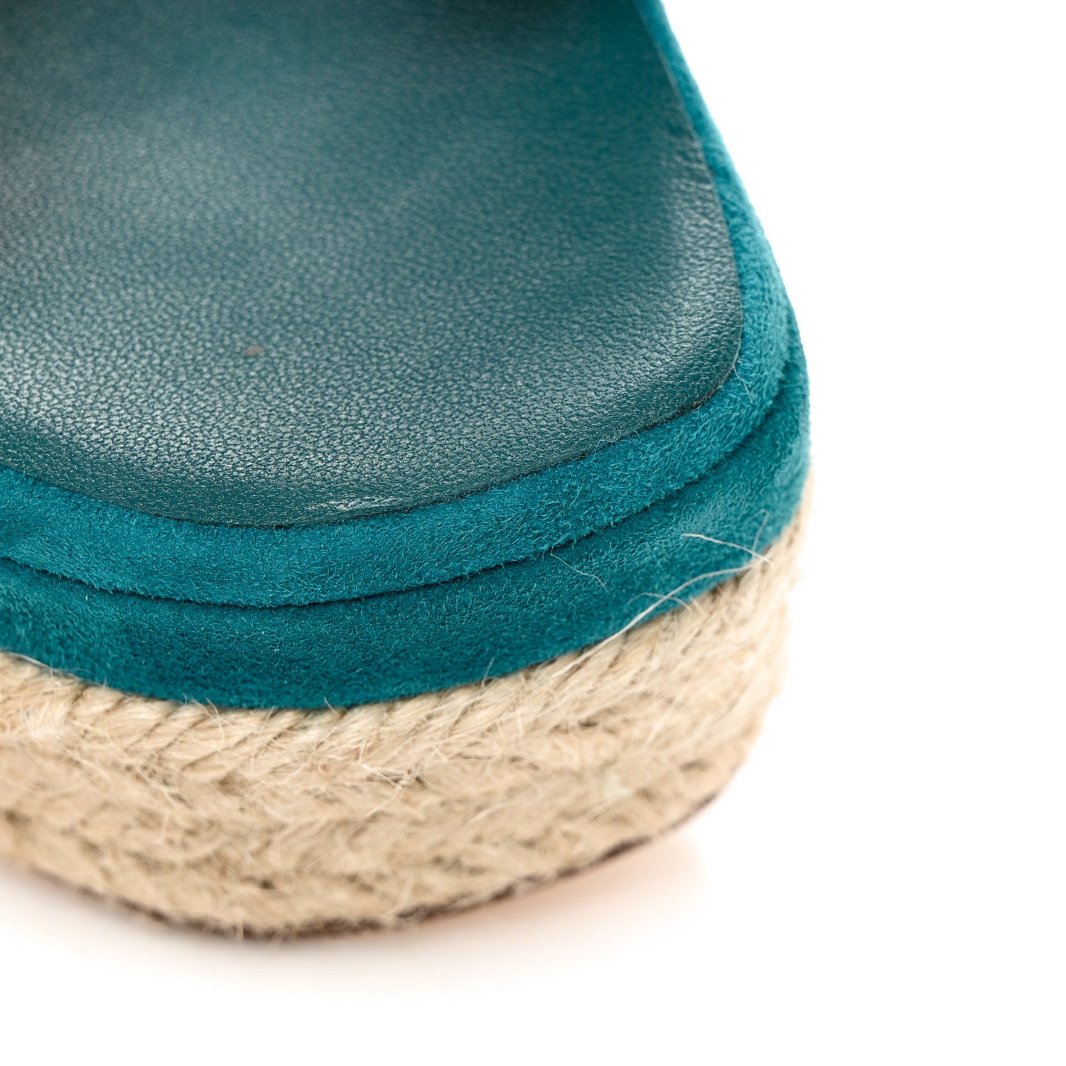 Hermes Suede Goatskin Elda Espadrille Wedge Sandals 36 Vert Oxford 11 of 17
