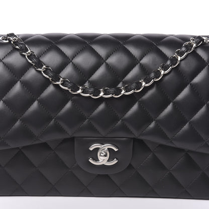 Chanel Lambskin Quilted Jumbo Double Flap Black 9 of 12