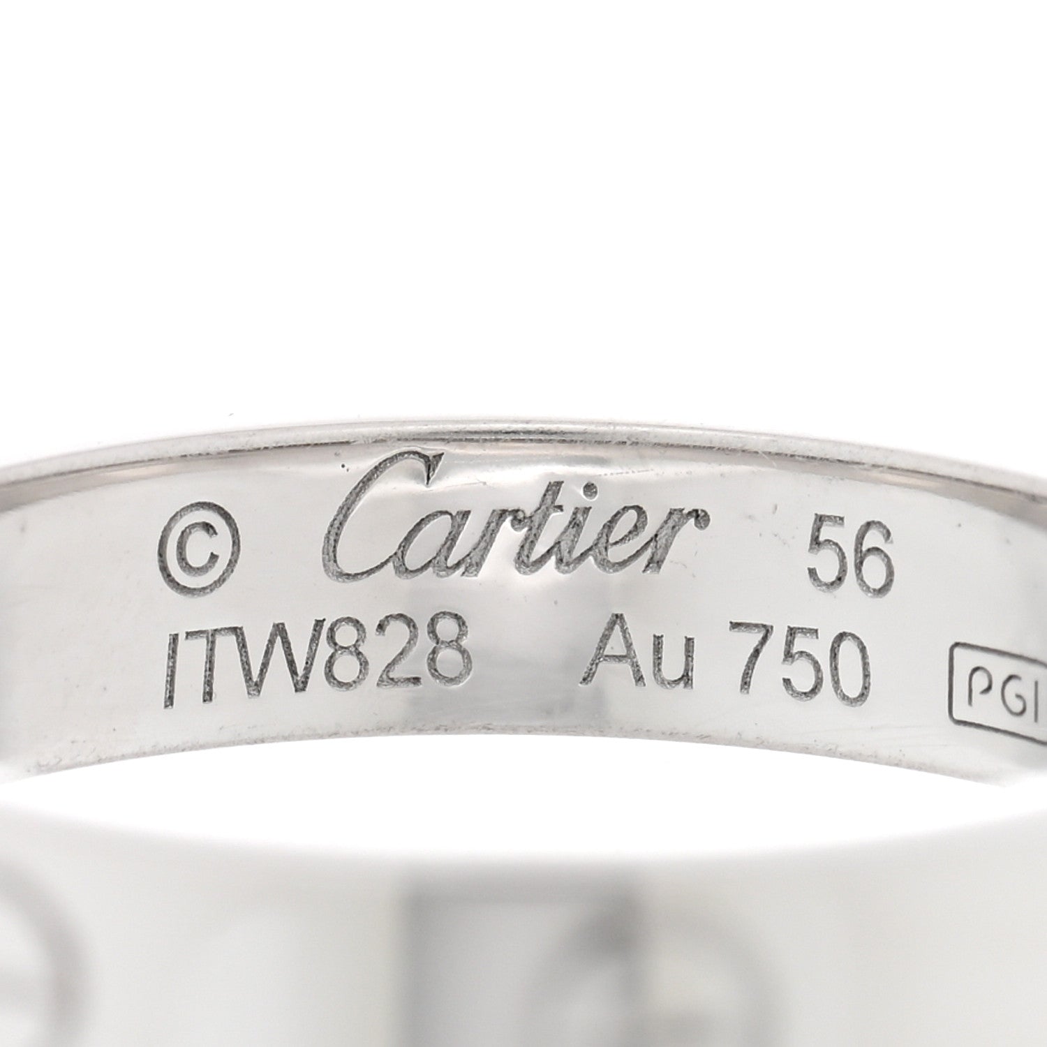 Cartier 18K White Gold Diamond 4mm LOVE Wedding Band Ring 56 7.5 4 of 5