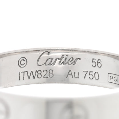 Cartier 18K White Gold Diamond 4mm LOVE Wedding Band Ring 56 7.5 4 of 5