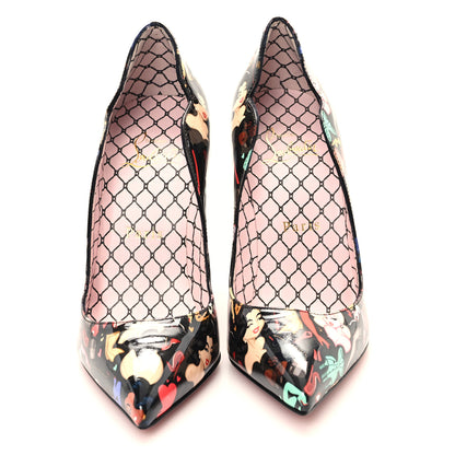 Christian Louboutin Patent Bored Lin Resille Hot Chick 100 Pumps 35.5 Black Multicolor 3 of 8