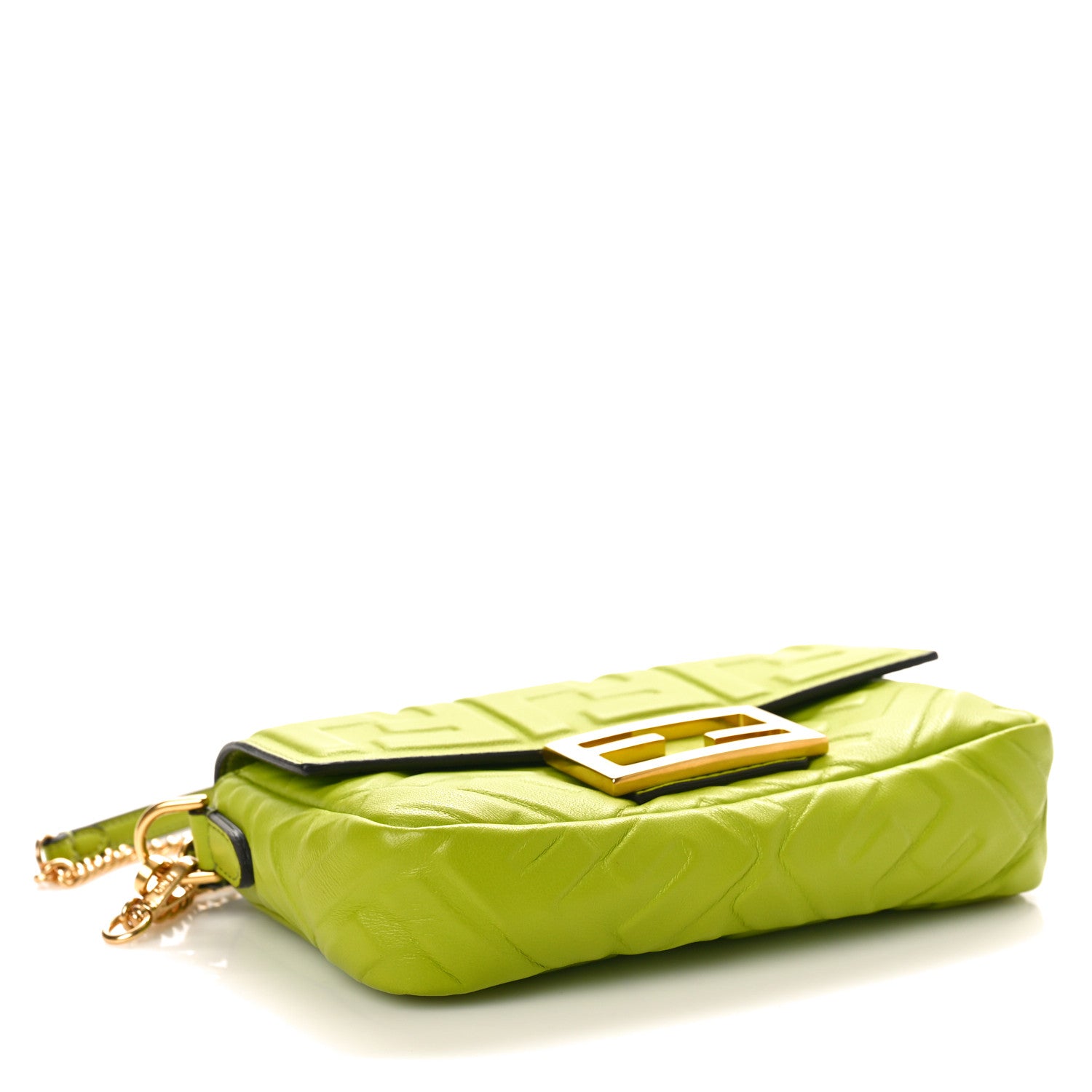 Fendi Nappa FF 1974 Embossed Mini Baguette Wasabi 3 of 7