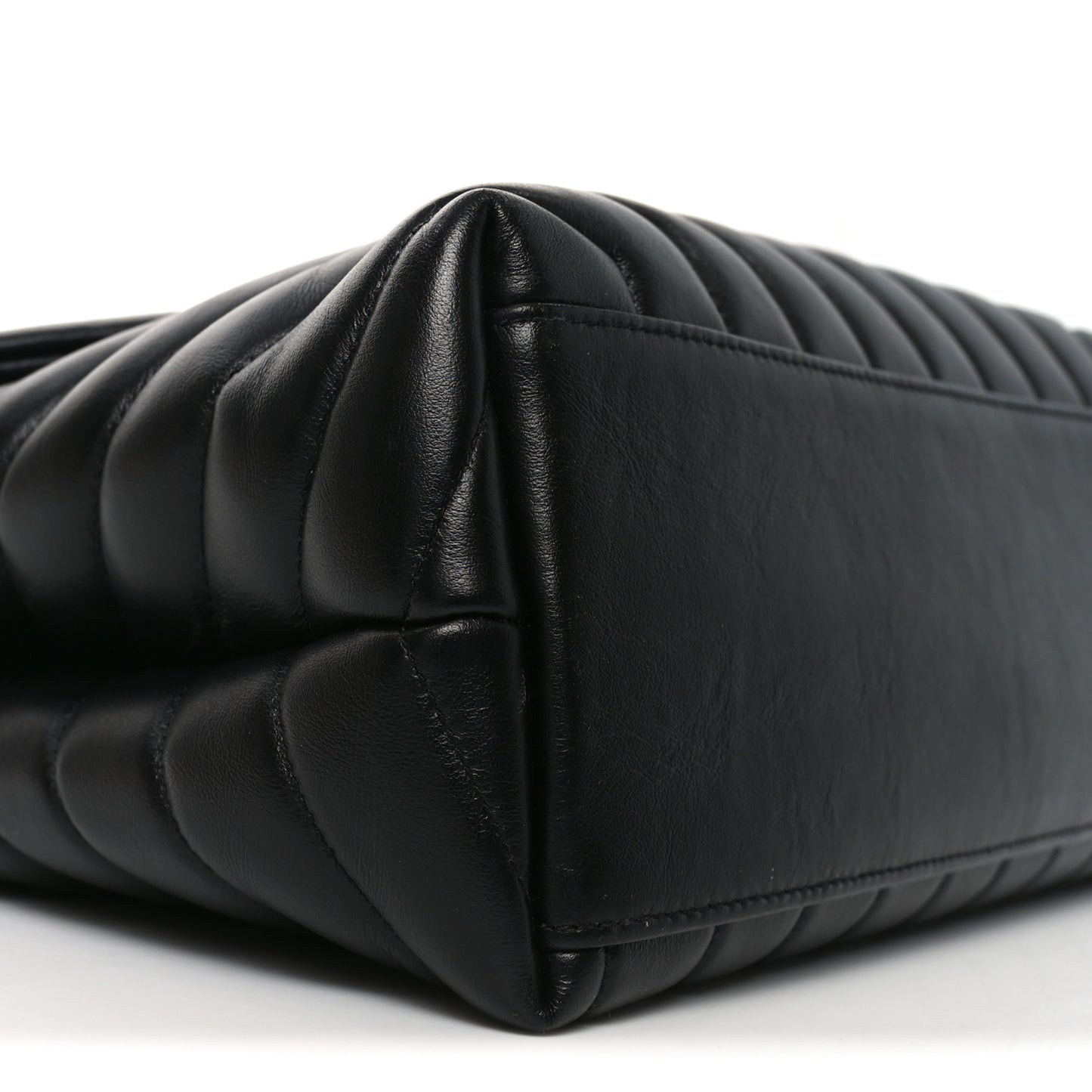 Calfskin Y Quilted Monogram Medium Loulou Chain Satchel Black