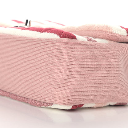 Chanel Jersey Felt Quilted Jumbo Flap Red White Pink 9 of 9