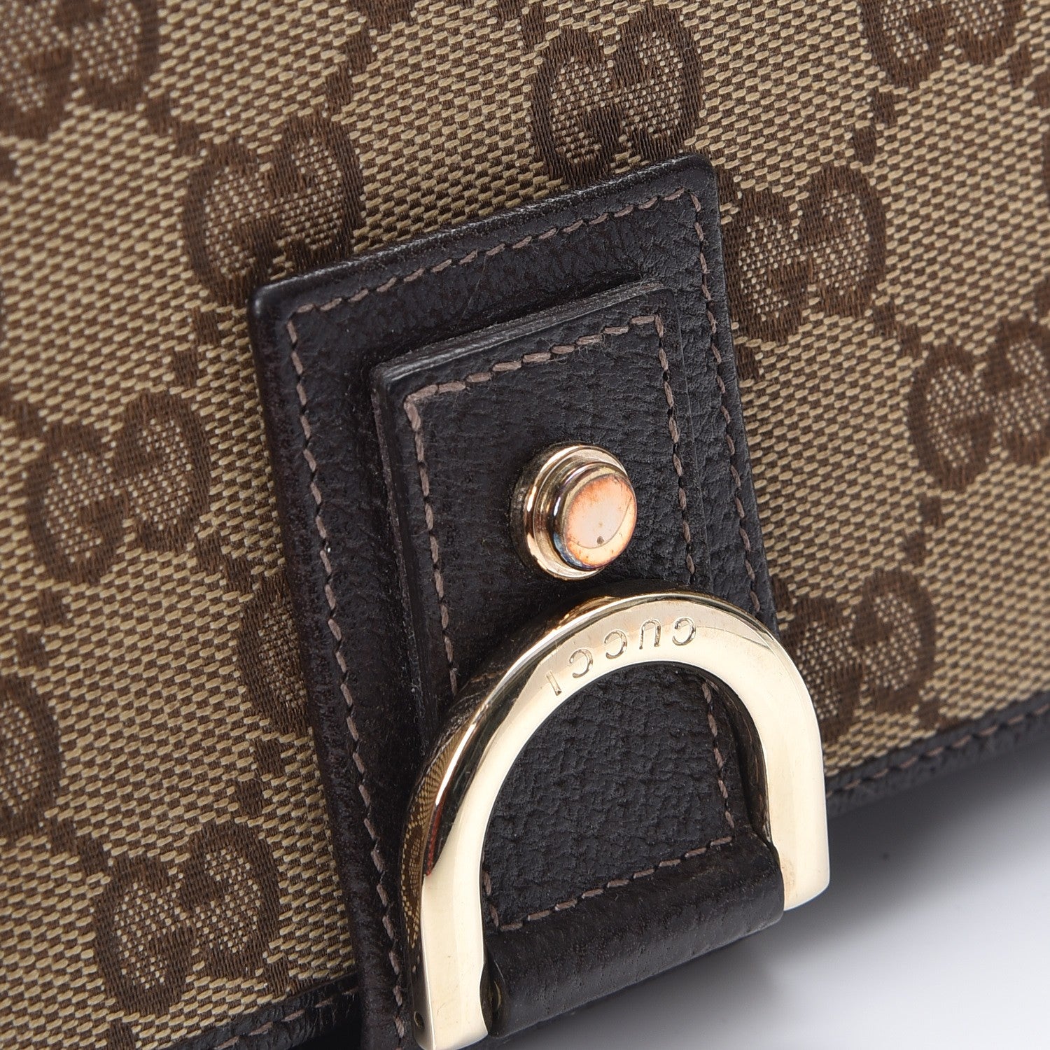 Gucci Monogram Abbey Continental Wallet Dark Brown 10 of 10