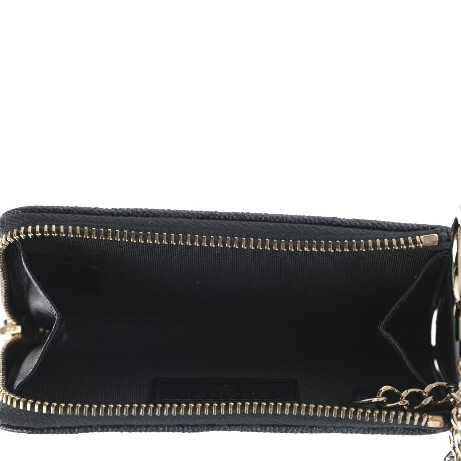Chanel Iridescent Caviar Quilted Zipped Key Holder Case Black 4 of 4