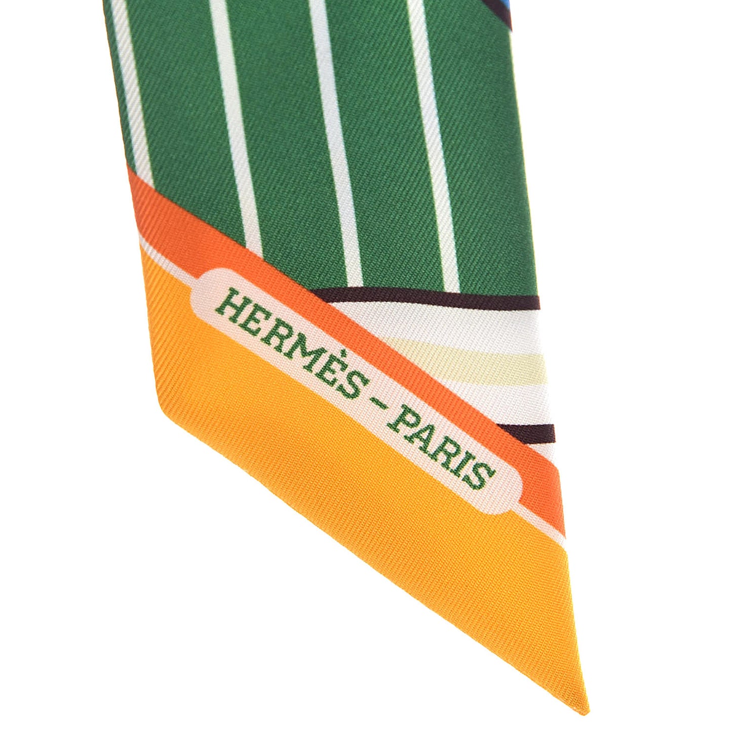Silk Quadrige Twilly Orange Vert Ebene