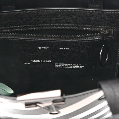 Off-White Saffiano Striped Diag Binder Crossbody Black White 5 of 7
