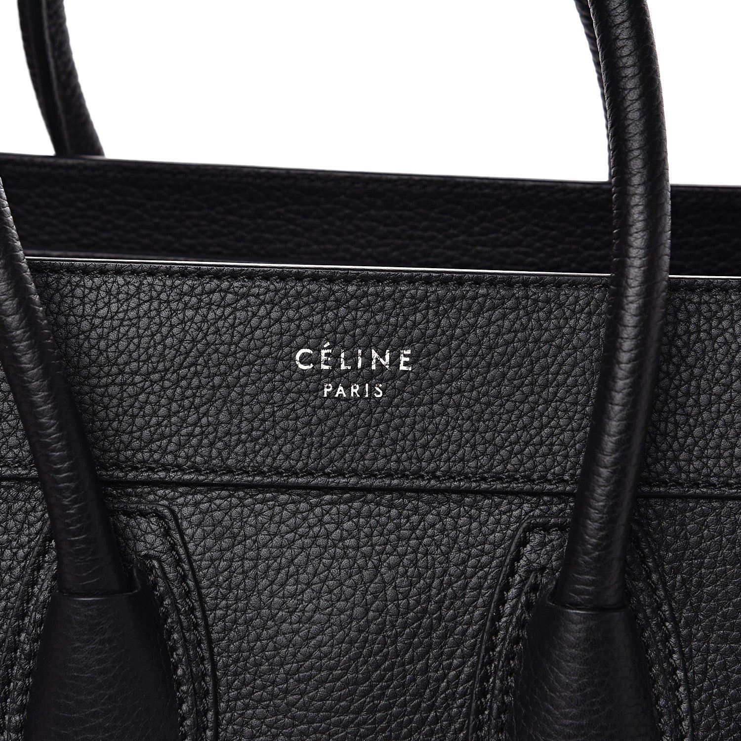 Celine Drummed Calfskin Micro Luggage Black 10 of 10