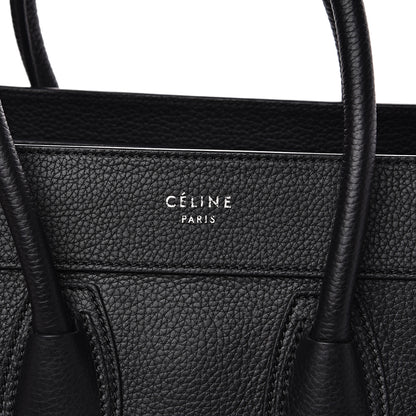 Celine Drummed Calfskin Micro Luggage Black 10 of 10
