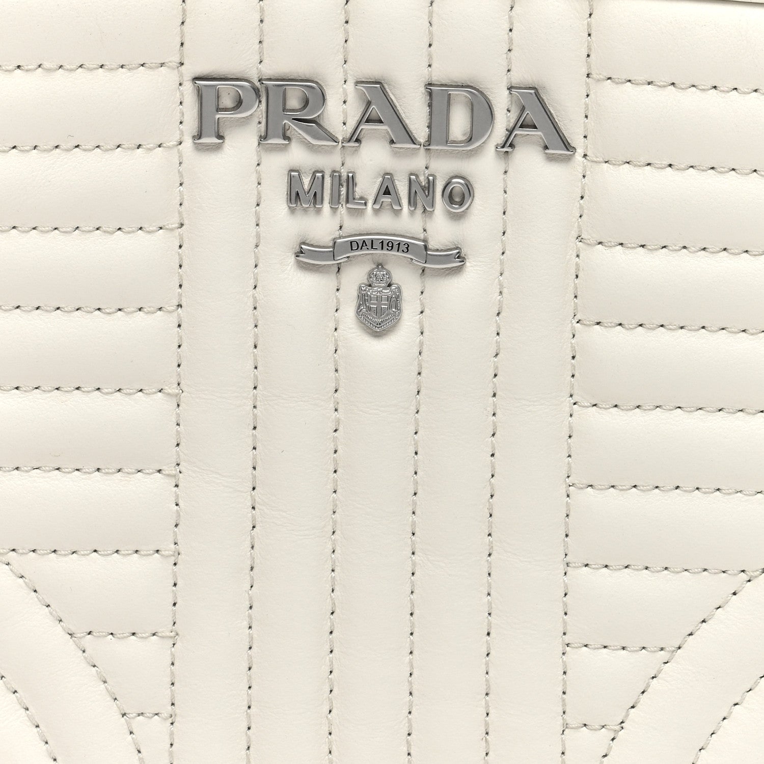 Prada Soft Calfskin Diagramme Crossbody Bag White 7 of 9