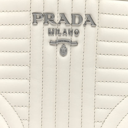 Prada Soft Calfskin Diagramme Crossbody Bag White 7 of 9