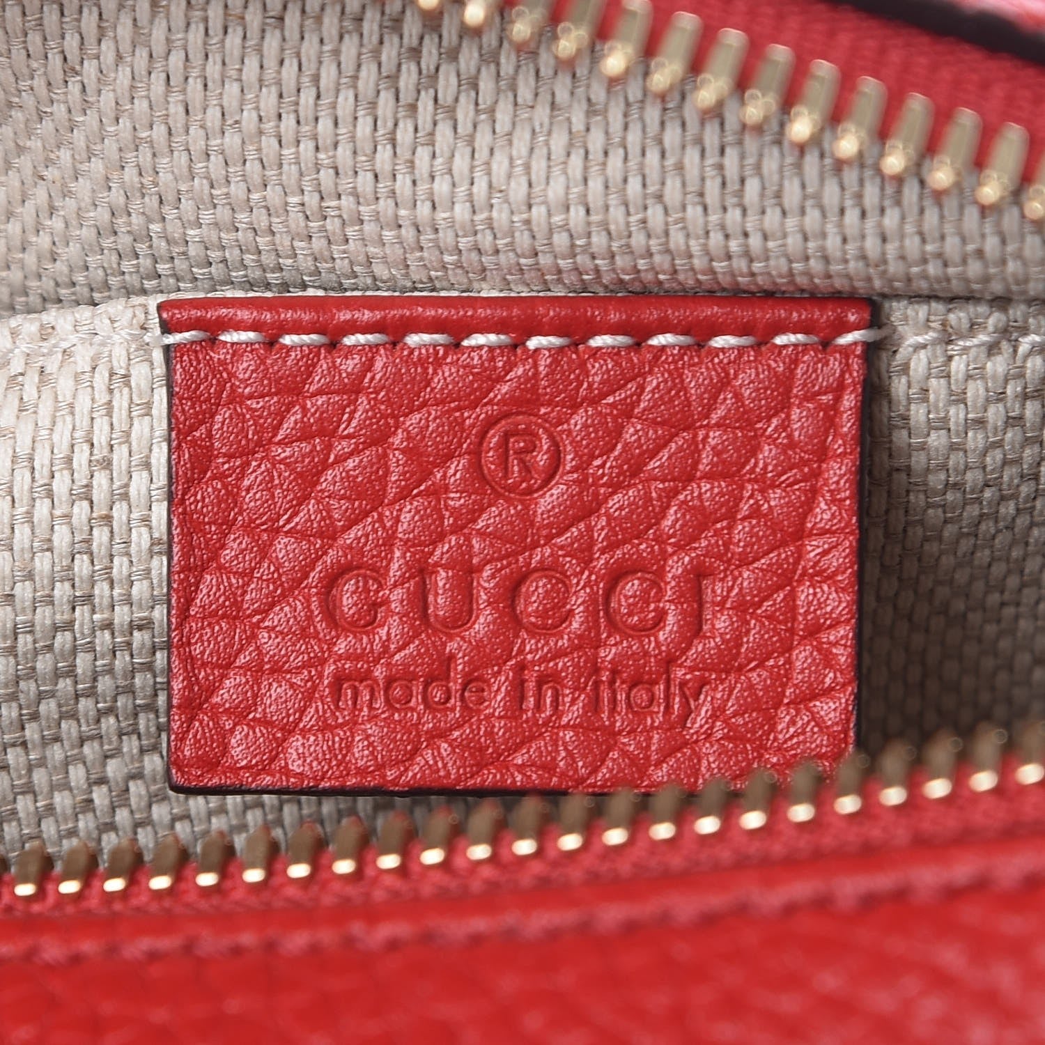 Gucci Pebbled Calfskin Small Soho Disco Bag Tabasco Red 6 of 9
