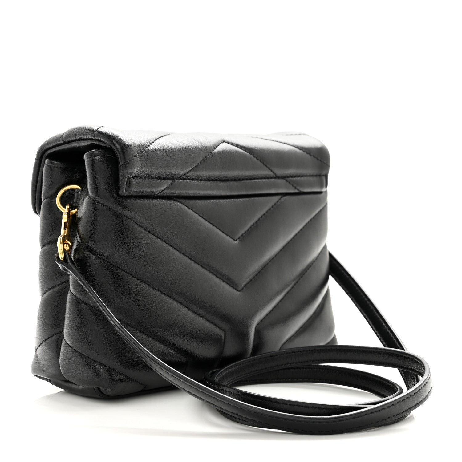 Saint Laurent SAINT LAURENT Calfskin Y Quilted Monogram Toy Loulou Crossbody Bag Black 3 of 13