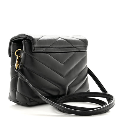 Saint Laurent SAINT LAURENT Calfskin Y Quilted Monogram Toy Loulou Crossbody Bag Black 3 of 13