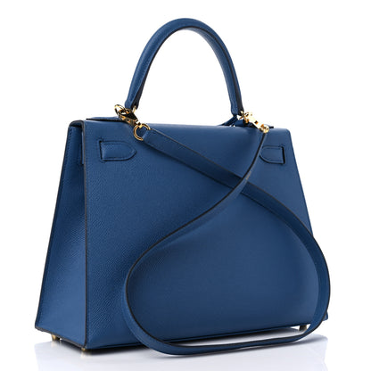 Hermes Epsom Kelly Sellier 28 Bleu Agate 3 of 9