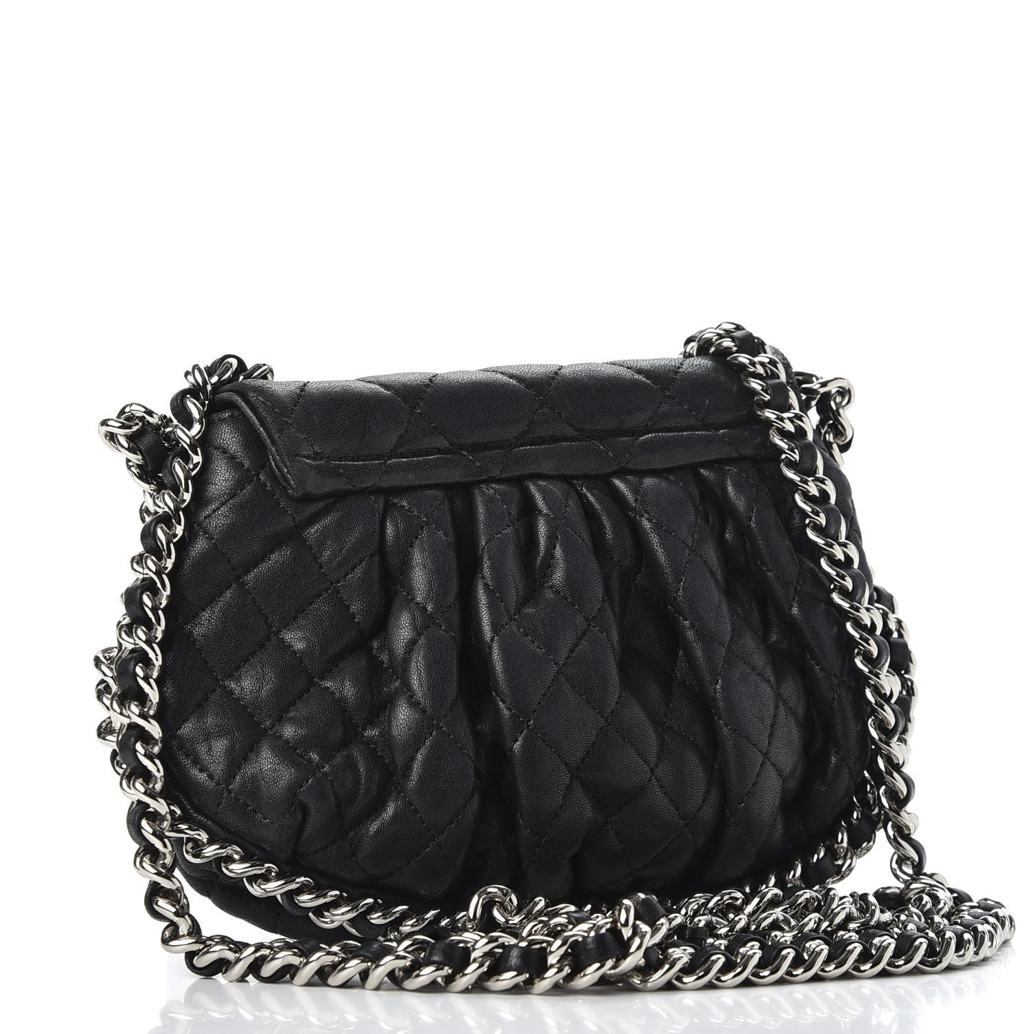 Chanel Washed Lambskin Quilted Mini Chain Around Flap Black 2 of 10