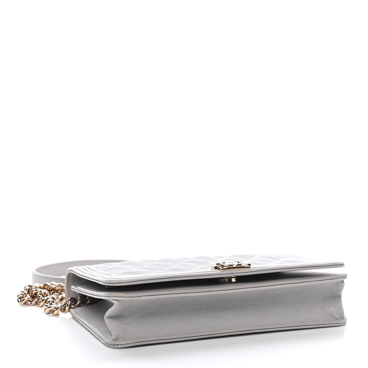 Chanel Caviar Quilted Boy Wallet On Chain WOC Grey 4 of 11