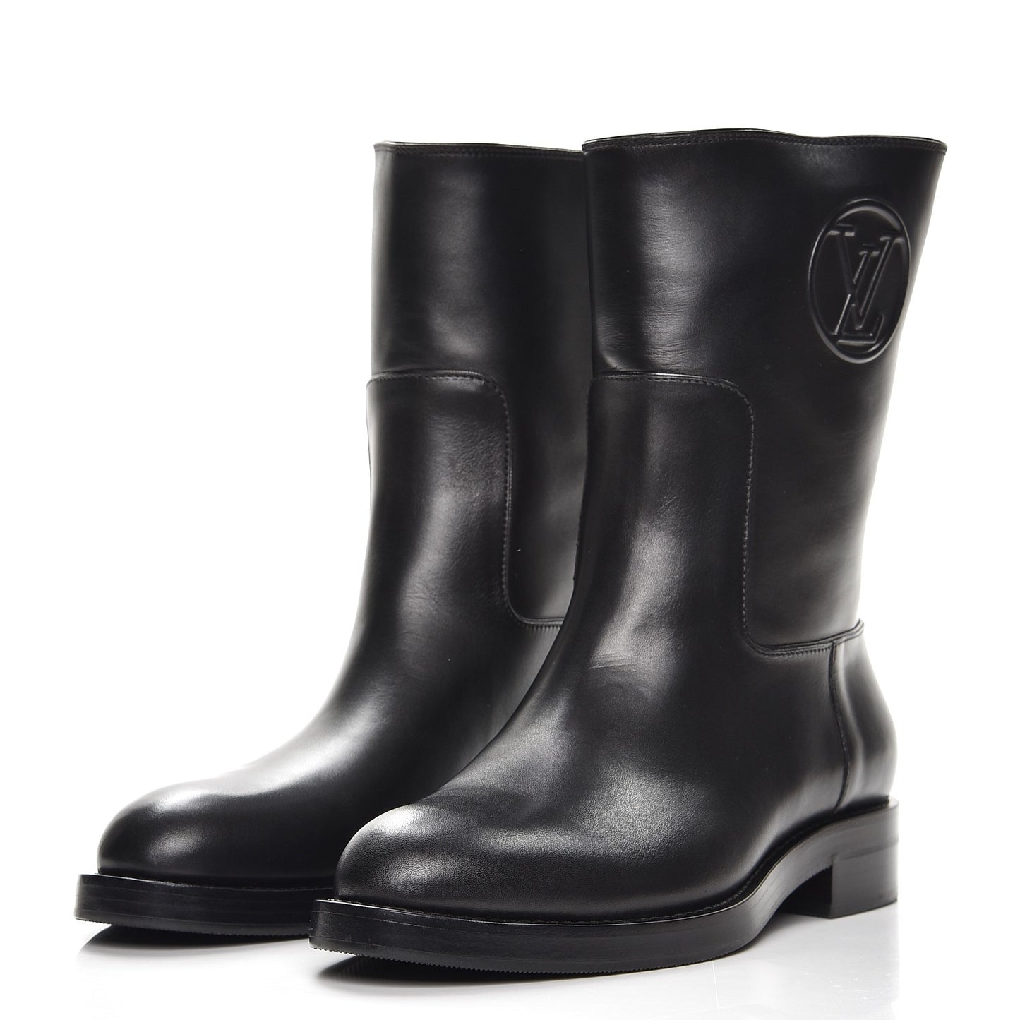 Calfskin Overdrive Flat Calf High Boots 39.5 Black