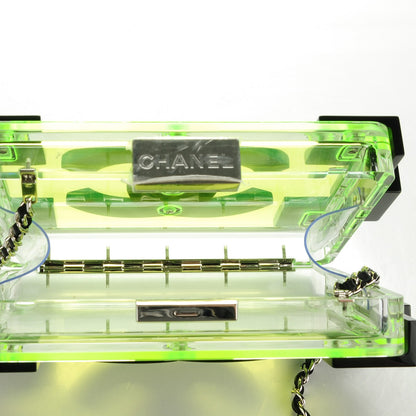 Chanel Plexiglass Boy Brick Lego Clutch Green Black 5 of 7