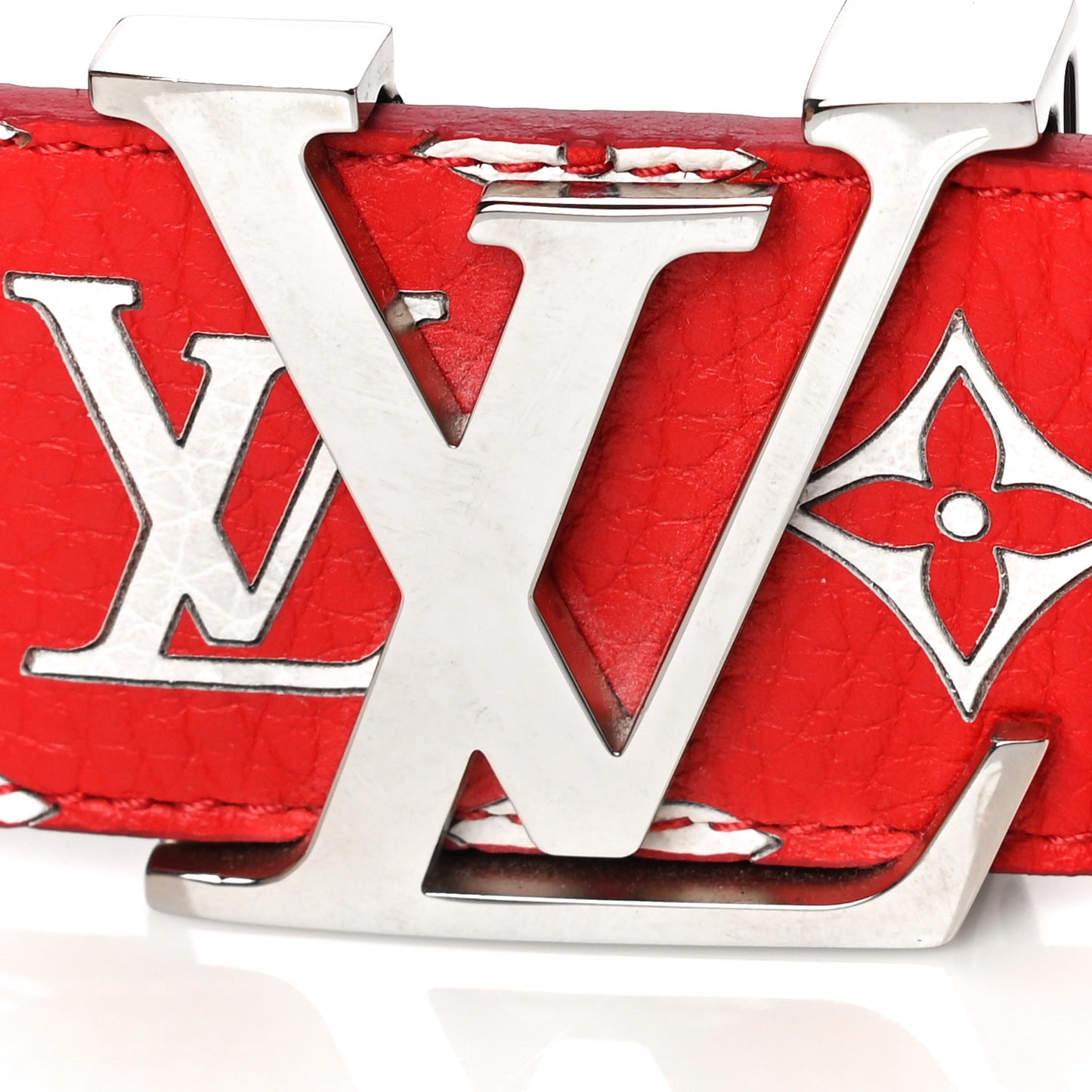 X SUPREME Monogram 40mm LV Initiales Belt 44 110 Red Red