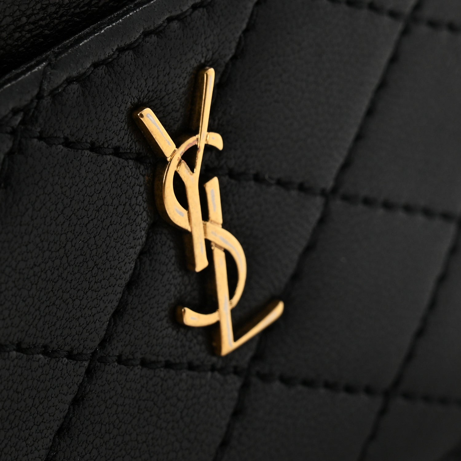 Saint Laurent Lambskin Quilted Gaby Credit Card Case Black 10 of 11