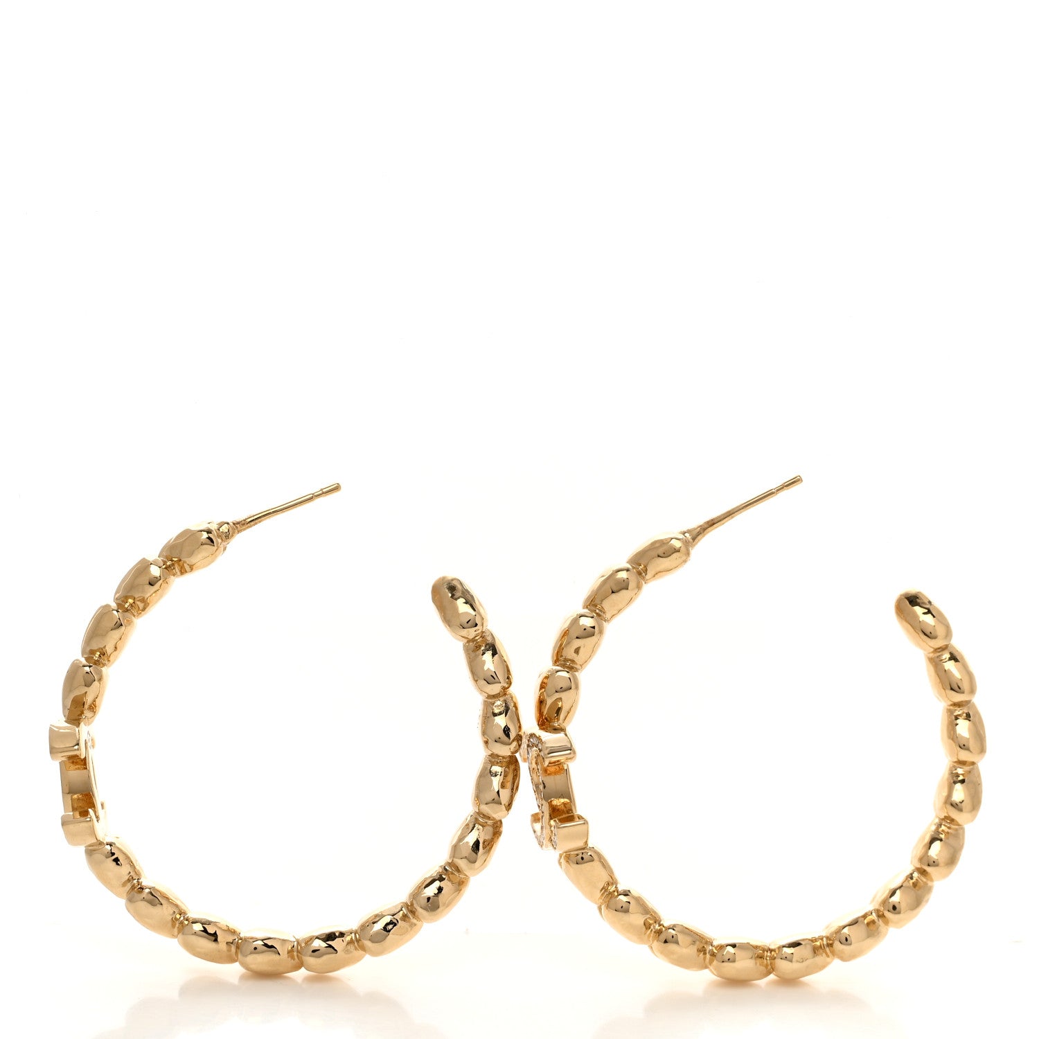 Chanel Crystal Heart CC Hoop Earrings Gold 2 of 5