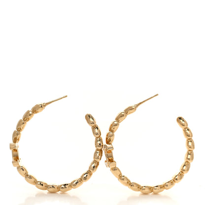 Chanel Crystal Heart CC Hoop Earrings Gold 2 of 5