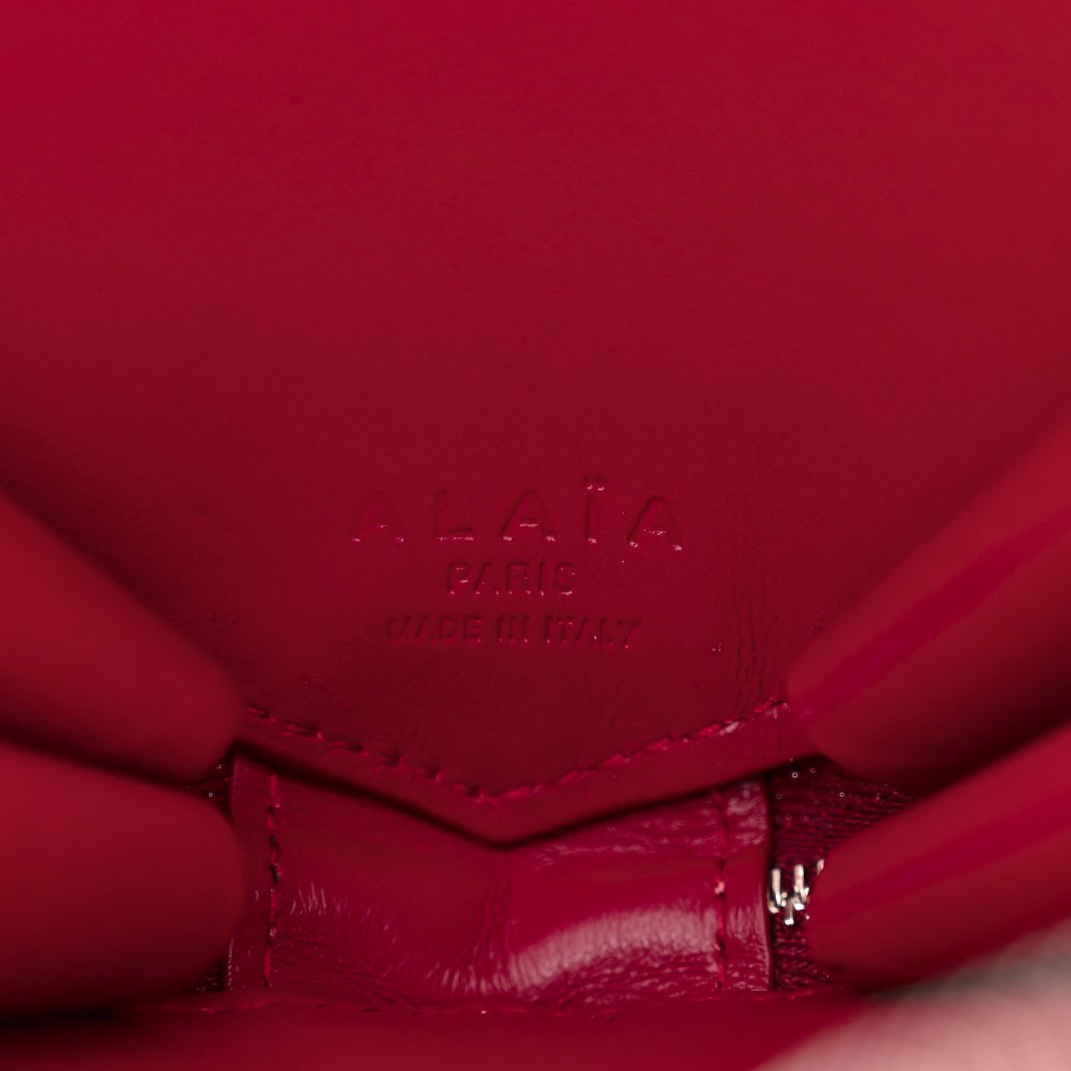 Alaia Patent Calfskin Le Coeur Bag Garnet Red 6 of 9