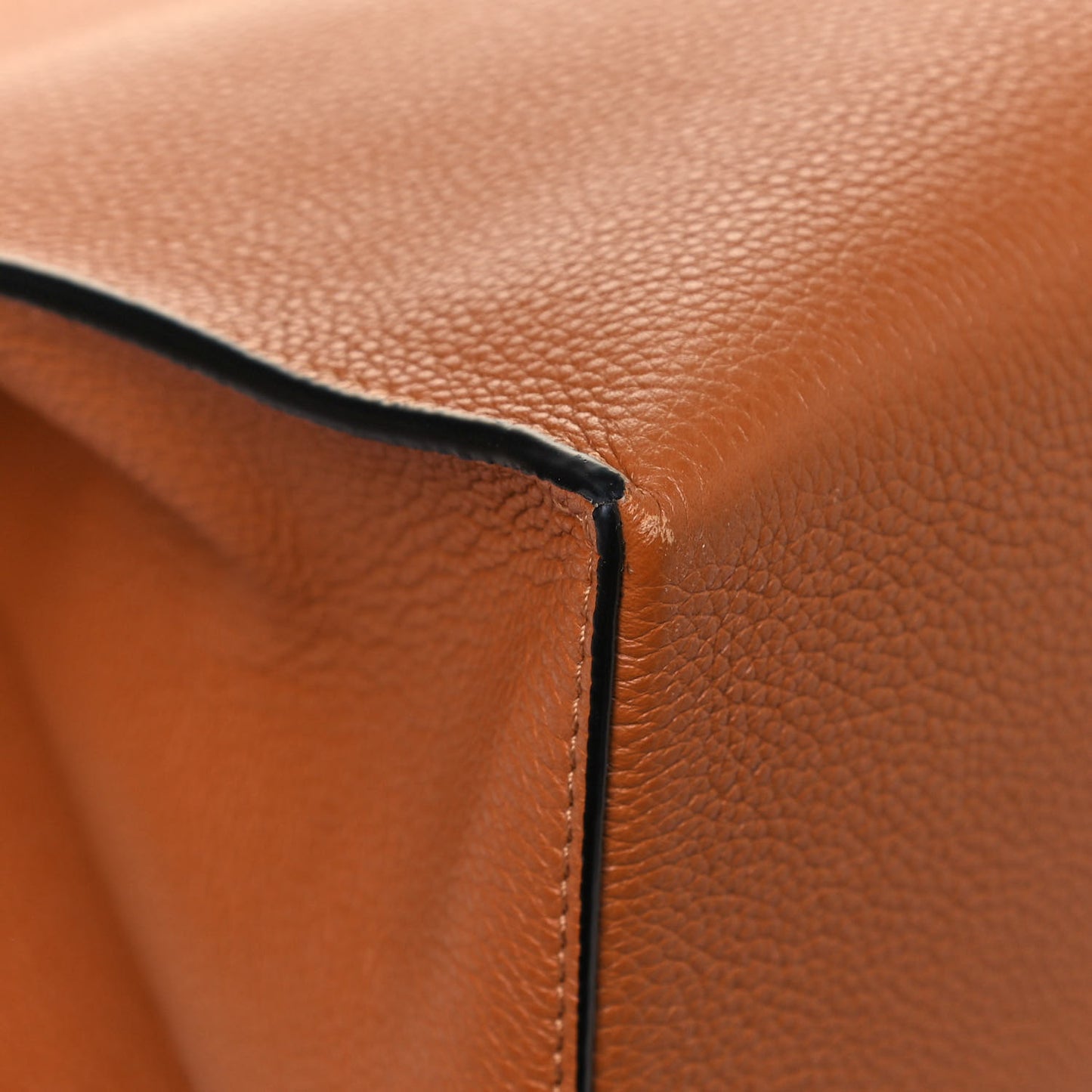 Grained Calfskin Cushion Tote Tan