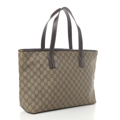 Gucci GG Supreme Monogram Medium Zippered Shopping Tote Brown 2 of 12