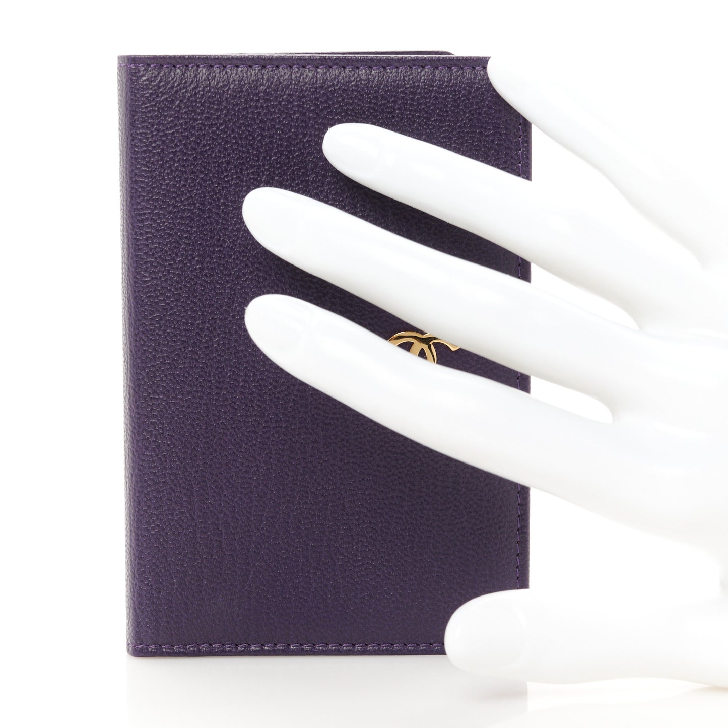 Goatskin Card Holder Wallet Purple