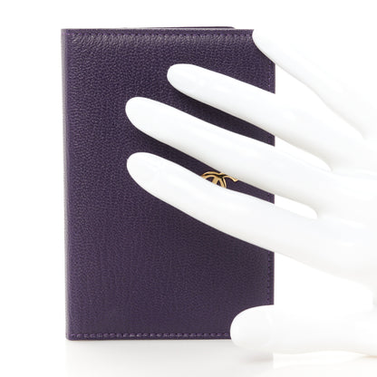 Chanel Goatskin Card Holder Wallet Purple 2 of 8